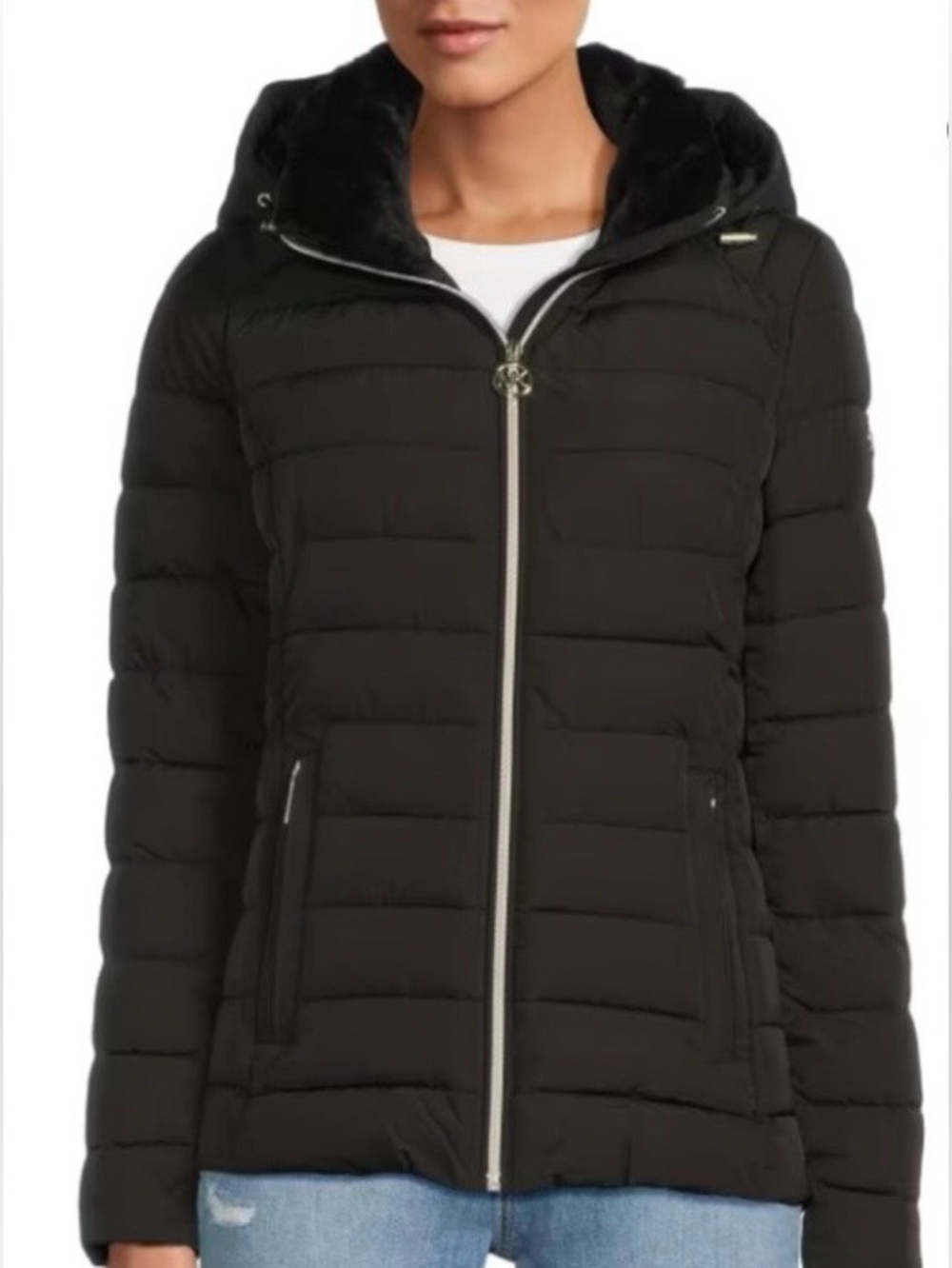 NWT Michael Kors Women's Packable Puffer Jacket - Black [Large]